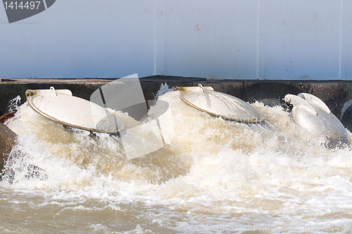 Image of Outlet valves at water pumping station in Thailand