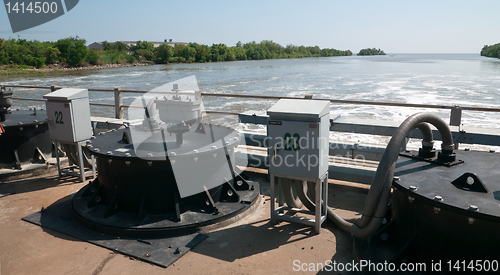 Image of Pumps at a flood barrier in Thailand