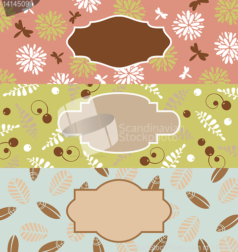 Image of set of cute floral banners