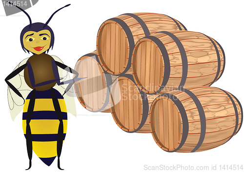 Image of Abstract bee with wooden butts.