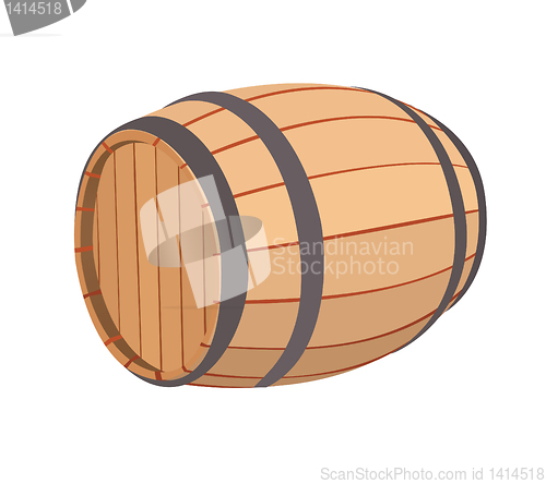 Image of Wooden barrel. 