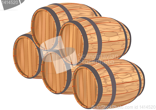Image of Wooden barrels.