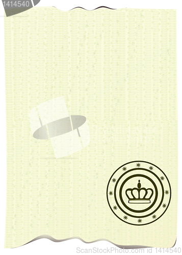 Image of Sheet of paper with a stamp.