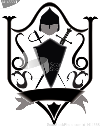 Image of Icon title sword, board, helmet.
