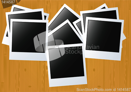 Image of Photos on a wooden board, file EPS.8 illustration.