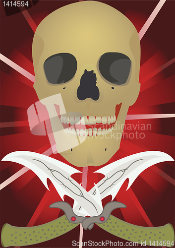 Image of Skull with the crossed knifes.