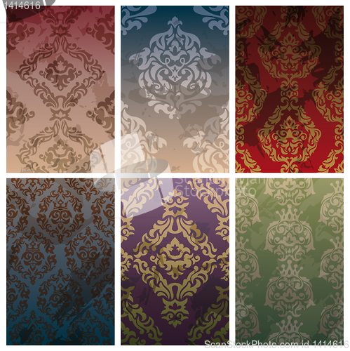 Image of set of seamless vintage background