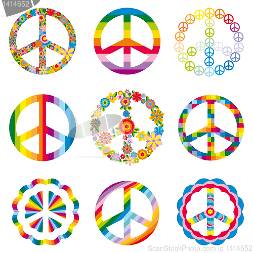 Image of set of peace symbols