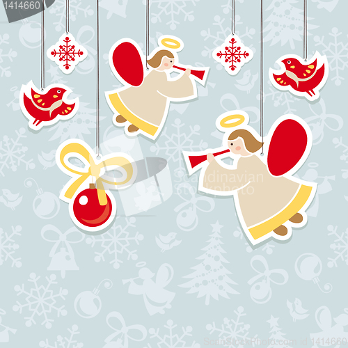 Image of christmas ornate vector card