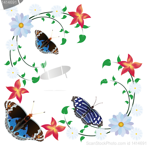 Image of Abstract butterfly against a flower.