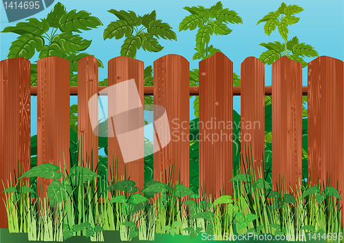 Image of Landscape with a wooden fence.