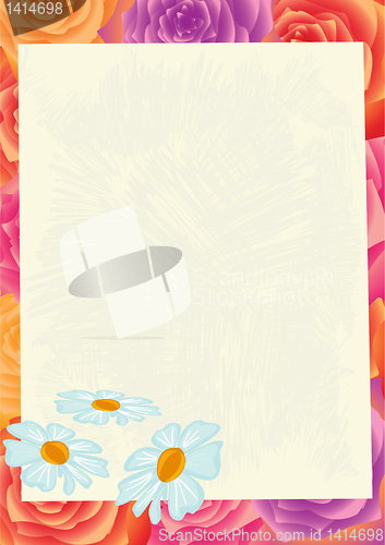 Image of Sheet of paper on a flower background.