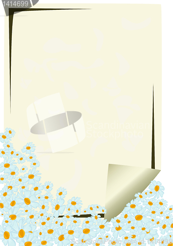 Image of Sheet of paper with abstract flowers.