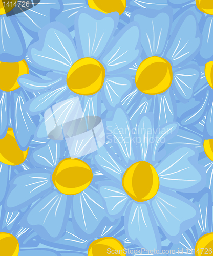 Image of Seamless pattern abstract flowers, raster illustration.