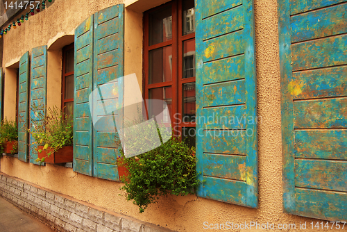 Image of windows of antique house 