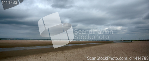 Image of Dam, sea and wind green energy in Zeeland