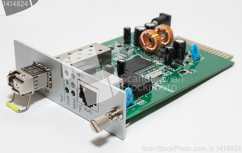 Image of Fiber optic Media converter card with SFP