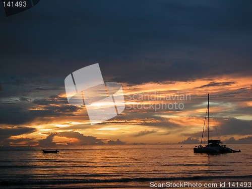 Image of Boat at Sunset