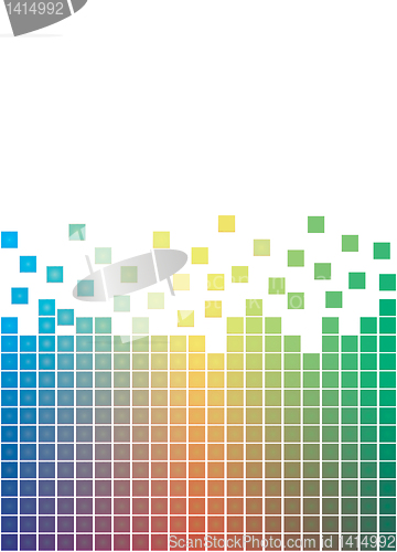 Image of colorful falling pixels