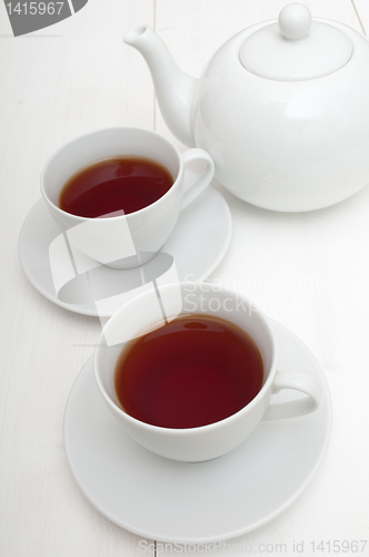 Image of Cups of Tea and Teapot