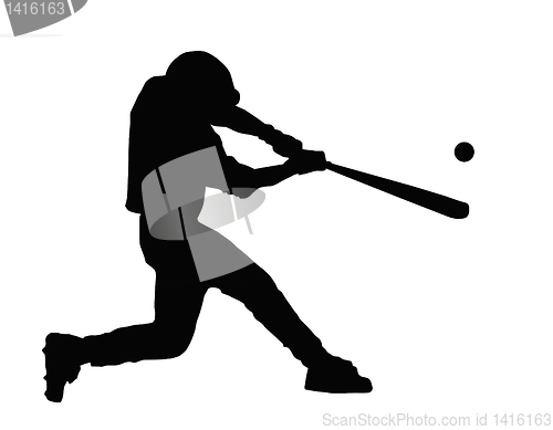 Image of Baseball Batter Hitting Ball