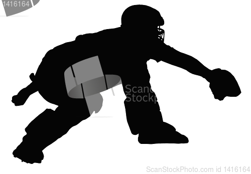 Image of Baseball Catcher Awaiting Delivery