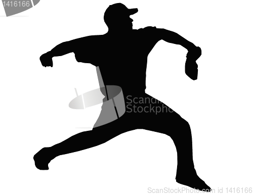 Image of Baseball Pitcher Throwing Ball