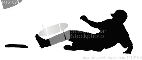 Image of Baseball Runner Sliding for Base