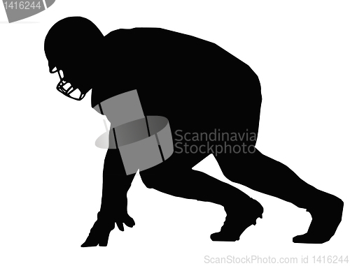 Image of Silhouette American Football Player Scrimmage