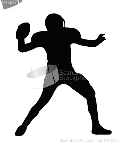 Image of Silhouette American Football Quarterback Throw