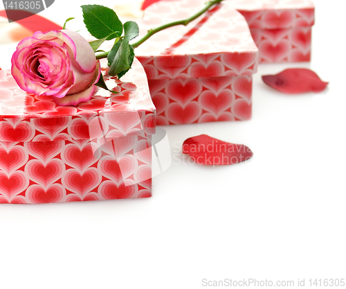 Image of Gift Boxes And Rose