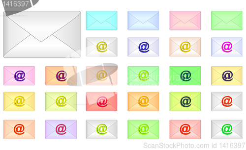 Image of envelopes with email sign