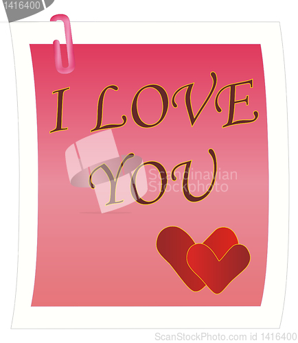 Image of I Love You note