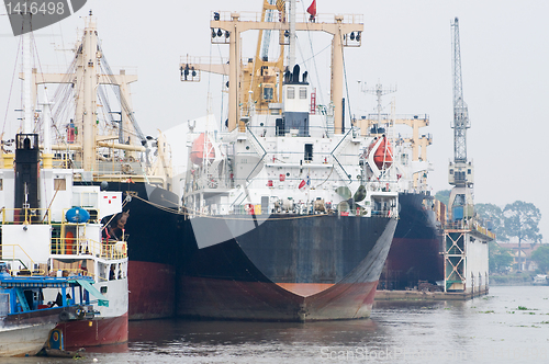 Image of Cargo ships at port