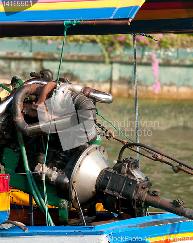 Image of Engine of longtail boat in Bangkok