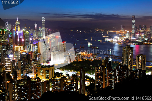 Image of night view of Hong Kong