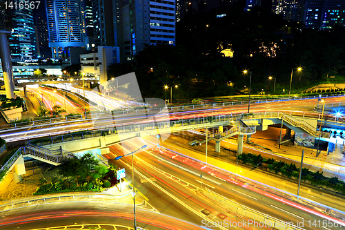 Image of Highway at night in modern city