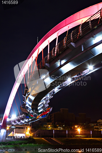 Image of bridge at night in Taipei