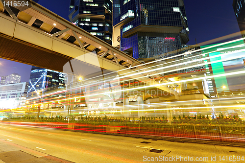 Image of traffic in city at night