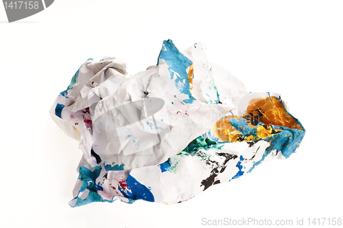 Image of Crumpled paper isolated over white 