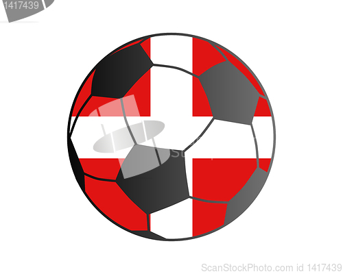 Image of Flag of Denmark and soccer ball