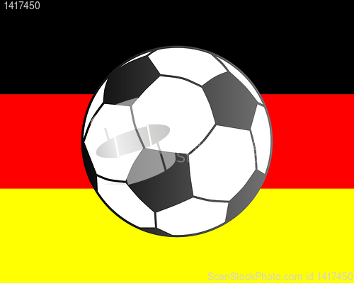 Image of Flag of Germany and soccer ball