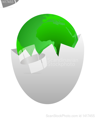 Image of World in egg shell