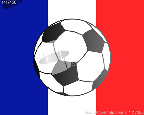 Image of Flag of France and soccer ball