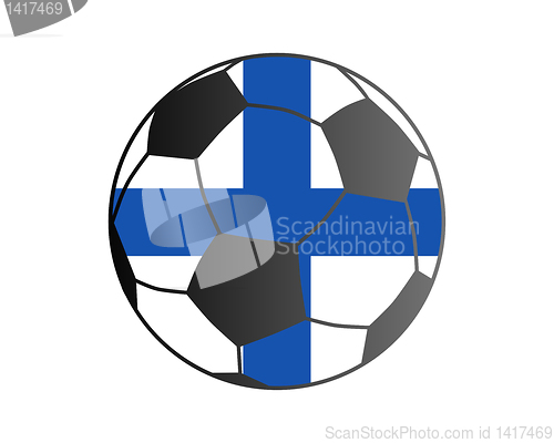 Image of Flag of Finland and soccer ball