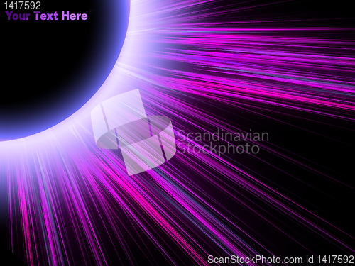 Image of eclipse of the original colored rays on black background