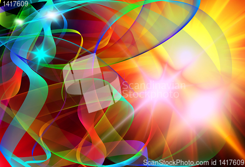 Image of abstract gradient ribbon template