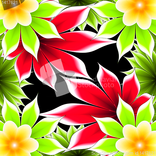 Image of abstract frame applique flower