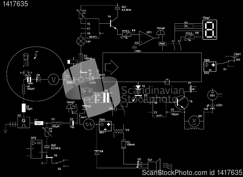Image of abstract electrical circuit