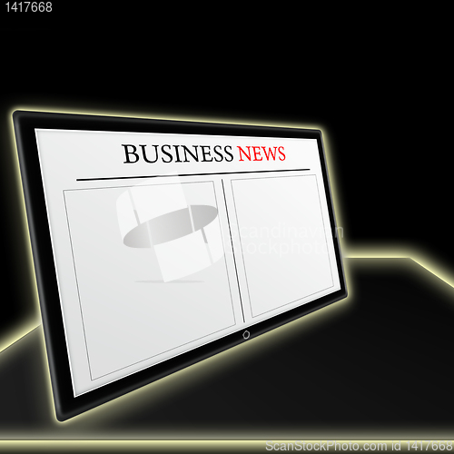 Image of business news on tablet pc